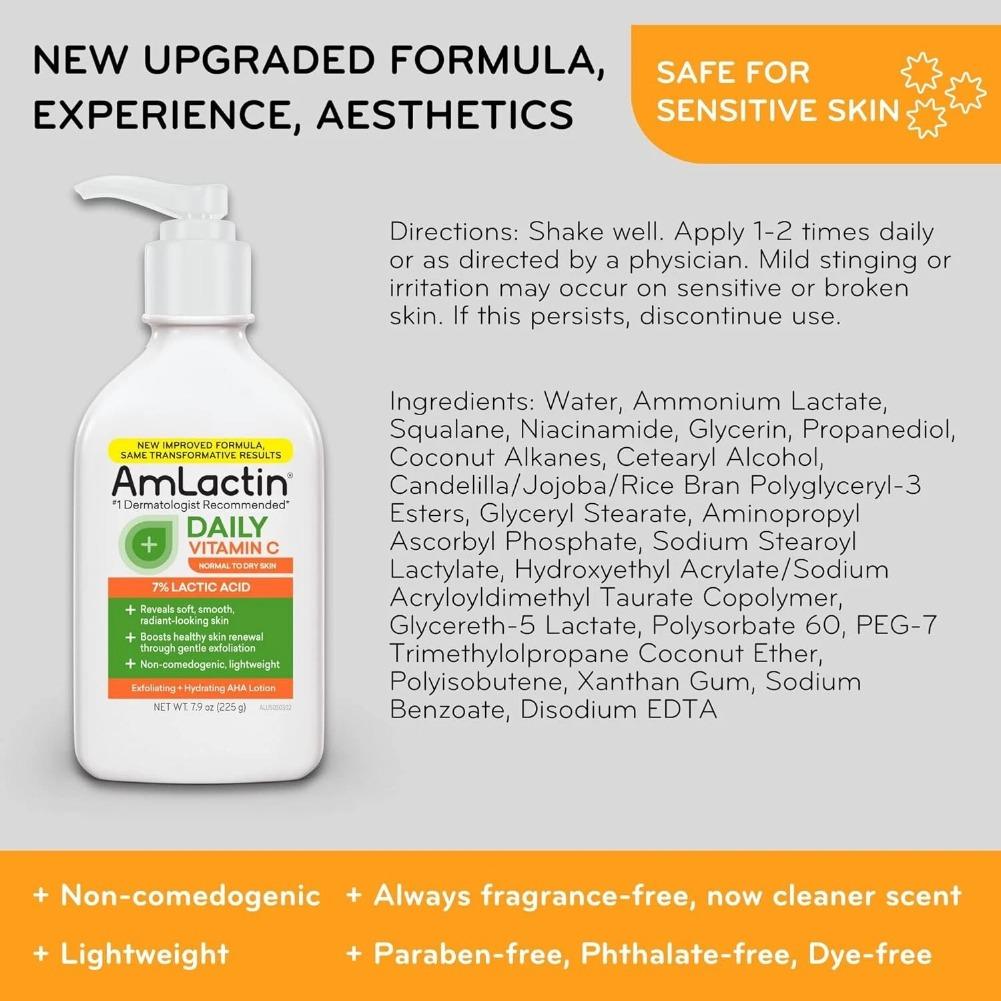 Loción Corporal Amlactin, Aliv - Lactic Acid Toner reseña y precio